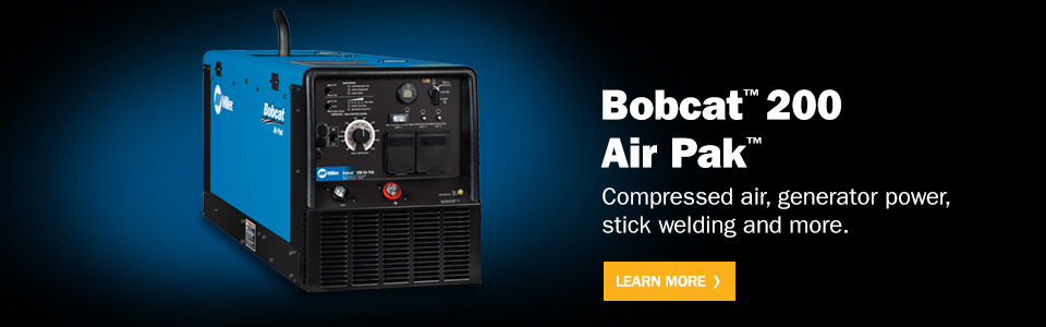 Product image of the Bobcat™ 200 Air Pak™. Compressed air, generator power, stick welding and more.