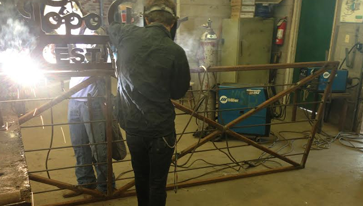 Woodsboro High School Student welding