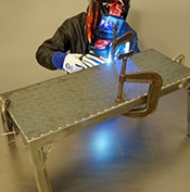 MIG welding a work platform