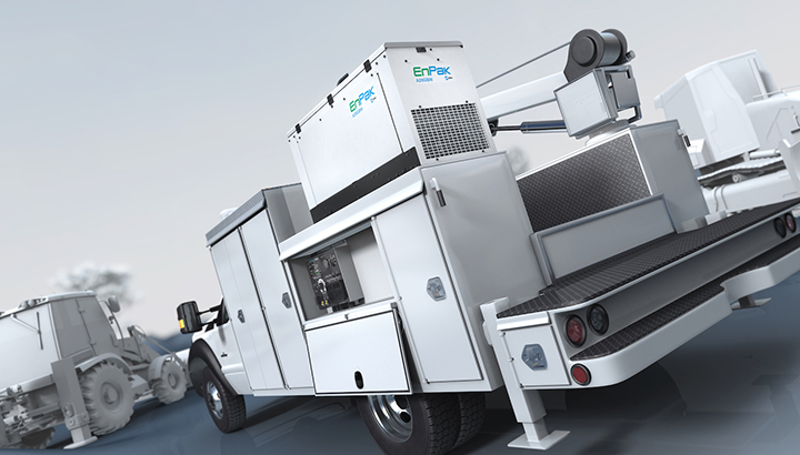 The EnPak® A28GBW all-in-one work truck solution, side view