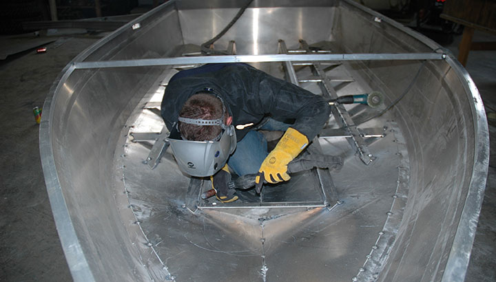 Preparing to weld on aluminum sheet metal 