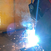 Image of student welding