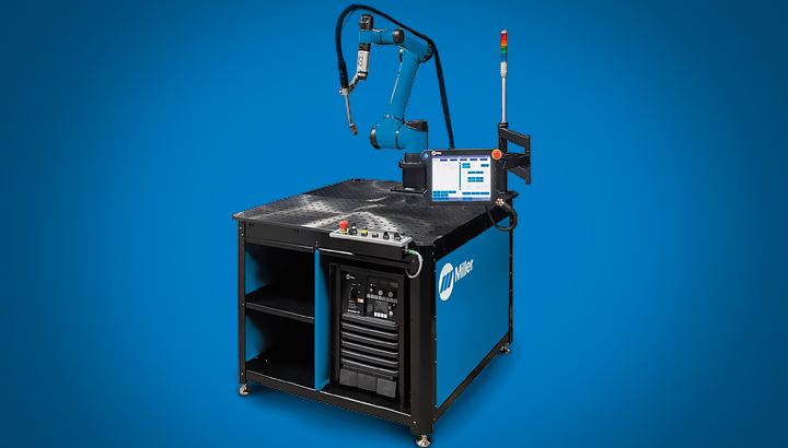 The new Miller Copilot™ Collaborative Welding System on a blue background