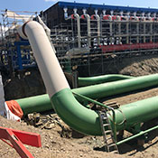 Large-bore pipe on a pipeline installation project