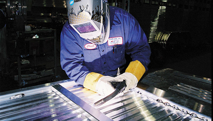 Welder welding aluminum