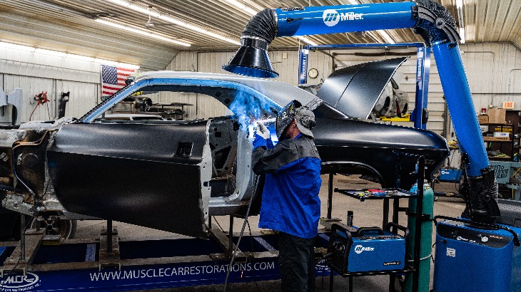 Image of Miller Fitair MWX mobile fume extractor in use 