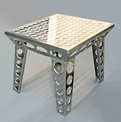 Metal end table