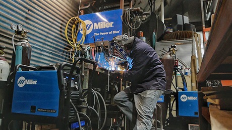 Josh Welton MIG welding with Multimatic 220 welder
