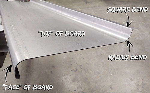 Large piece of cold-rolled steel with different bends