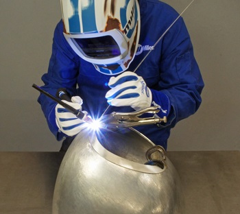 TIG welding on an aluminum nose
