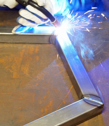 mig welding a work platform