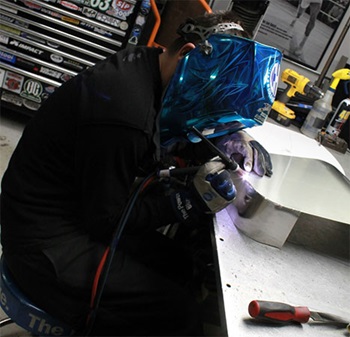 tig welding an aluminum sled