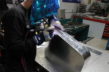 tig welding an aluminum sled