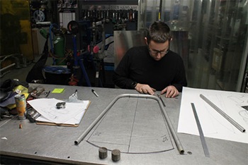 marking metal for aluminum sled using bent tubing
