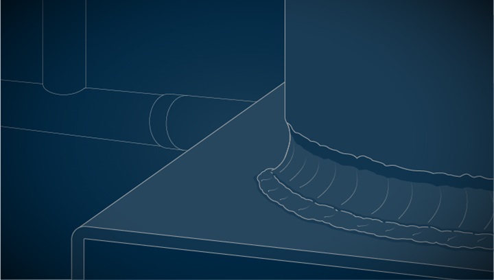 Illustration depicting undercut weld joint