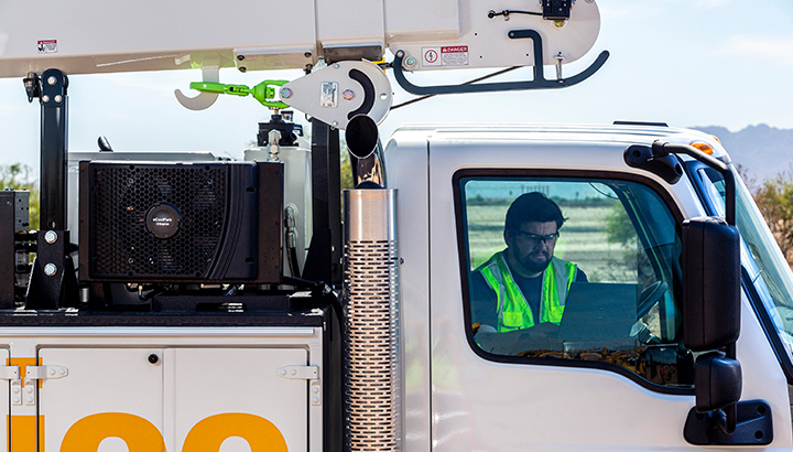 The CabEn cool keeps an operator cool in the cab without having to idle the truck.