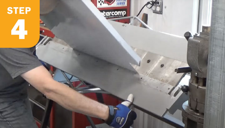 Operator bending the aluminum on a brake
