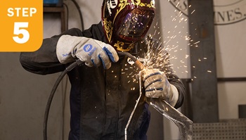 mig welding two metal table legs together