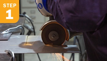 Cutting metal with a cutting wheel