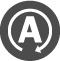 Grey icon of the letter A with a circular arrow going around it