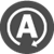 Grey icon of the letter A with a circular arrow going around it