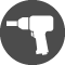 Grey icon of an air compressor