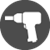 Grey icon of an air compressor