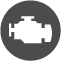 Grey icon of an engine