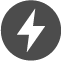 Grey icon of a lightning bolt