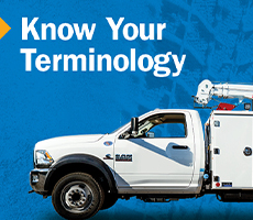 Image of a work truck with type overlaid that says "Know Your Terminology"