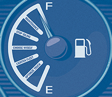 Illustration of a fuel gauge 