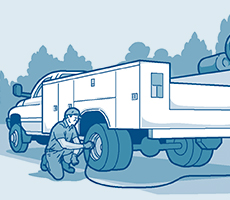 Illustration of a work truck