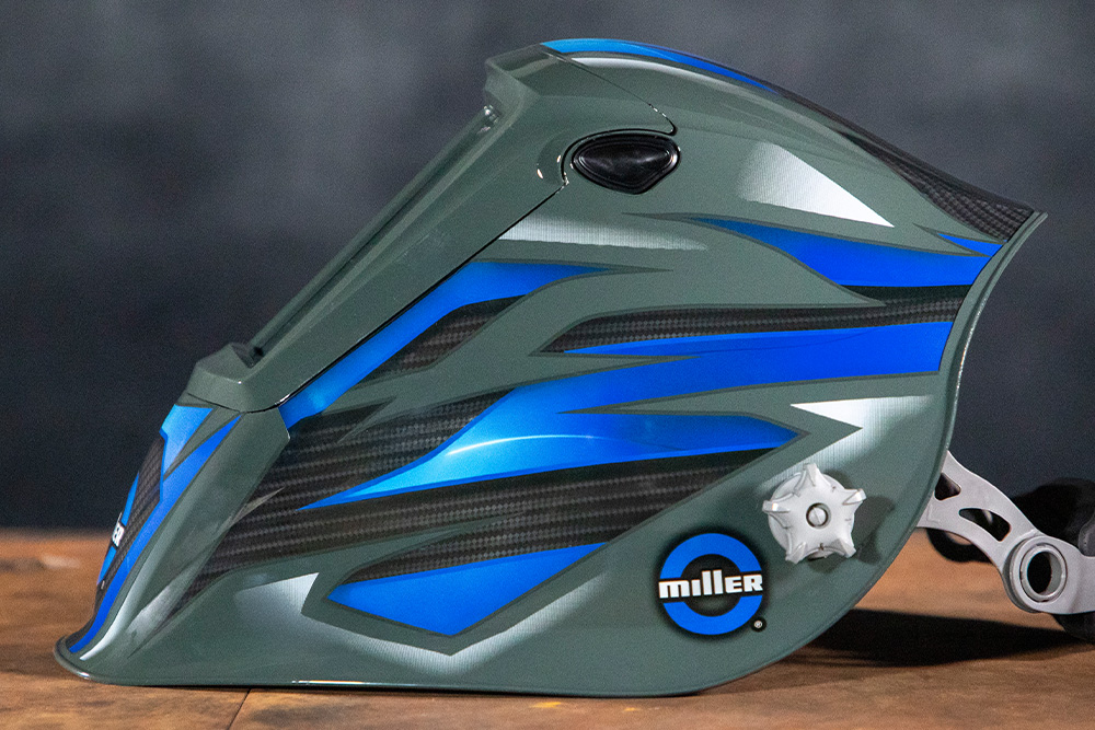 Carbon Edge graphic helmet side view product shot.