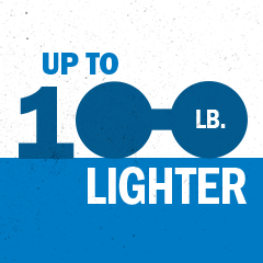 Up to 100 lbs lighter