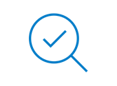 Illustration of a check mark inside a magnifying glass
