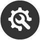 Stylized icon of a gear with a wrench inside