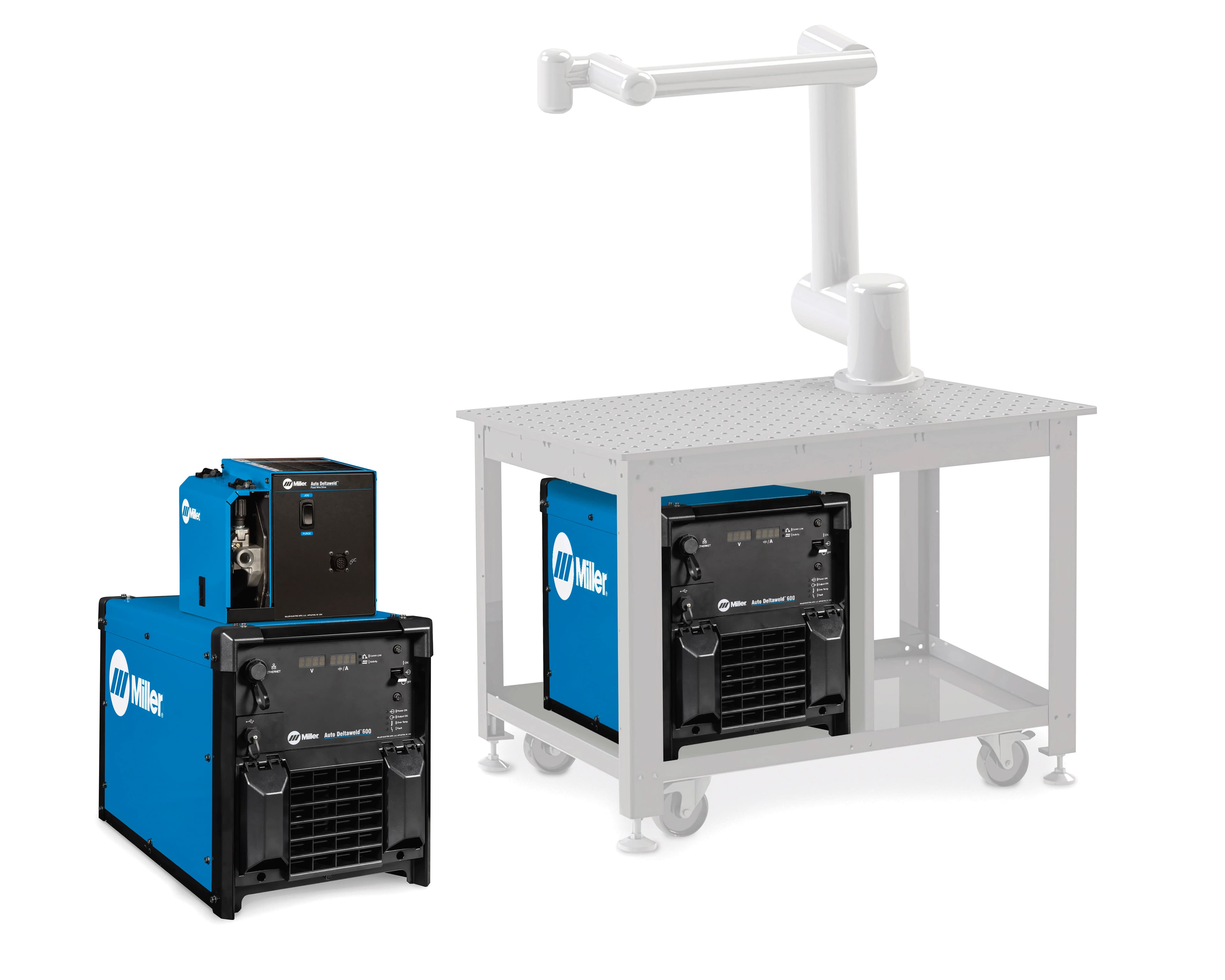 Auto Deltaweld 600 with Ghosted Cobot Collage
