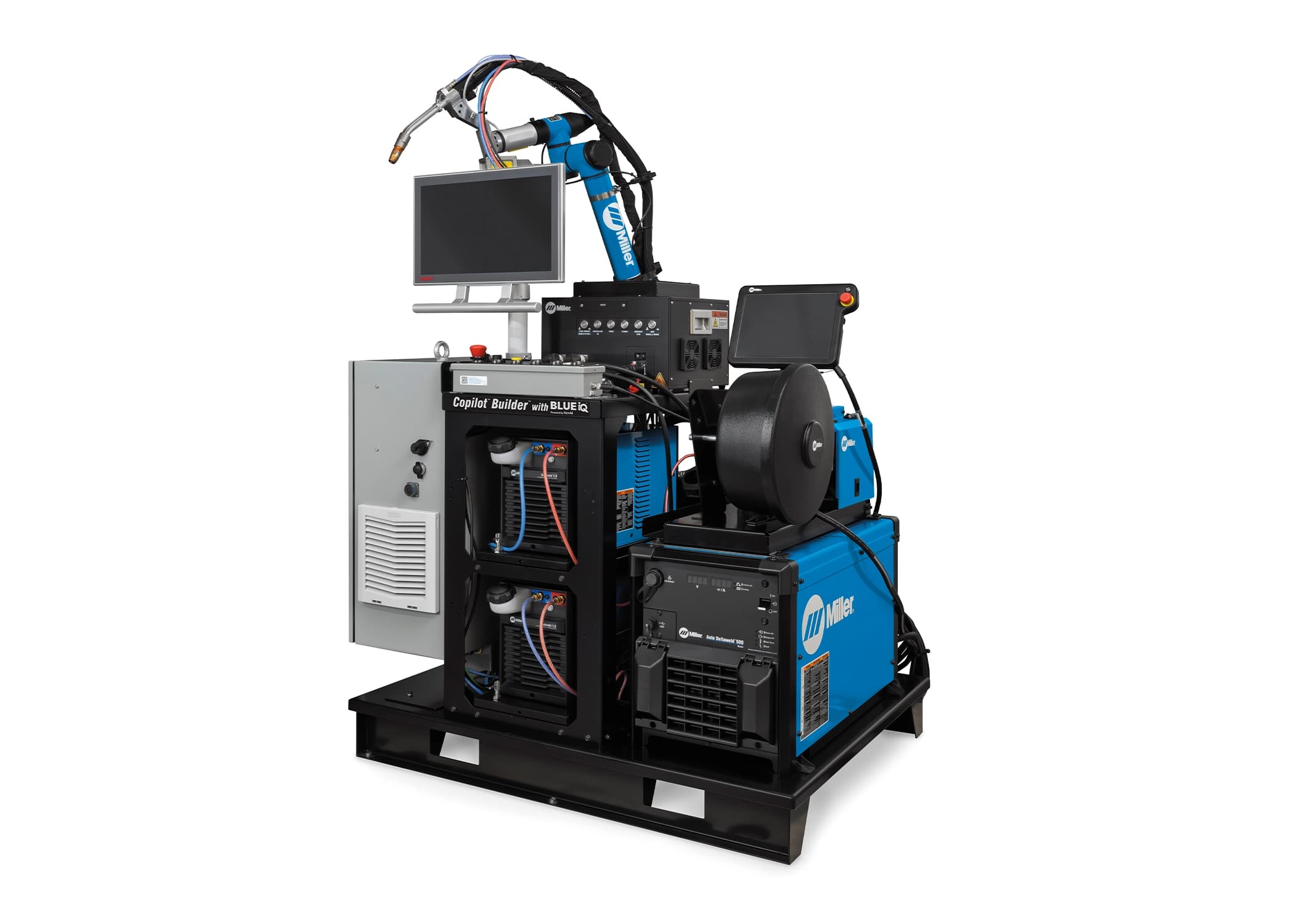 A Copilot Builder system with BlueIQ technology featuring advanced welding and automation components.